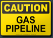 Caution Gas Pipeline Sign