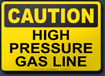 Caution High Pressure Gas Line Sign